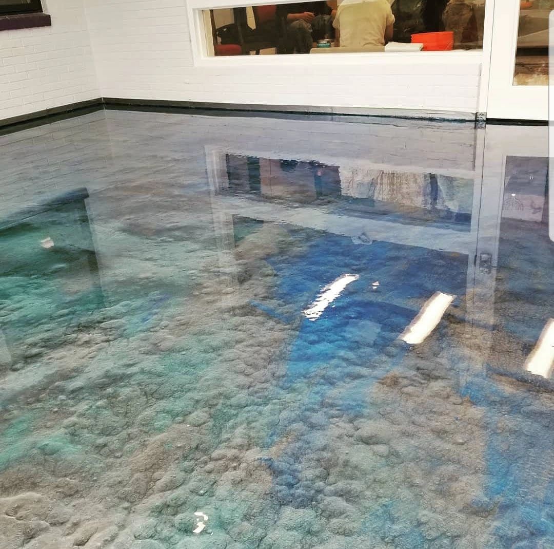 Commercial pool facility floor coating