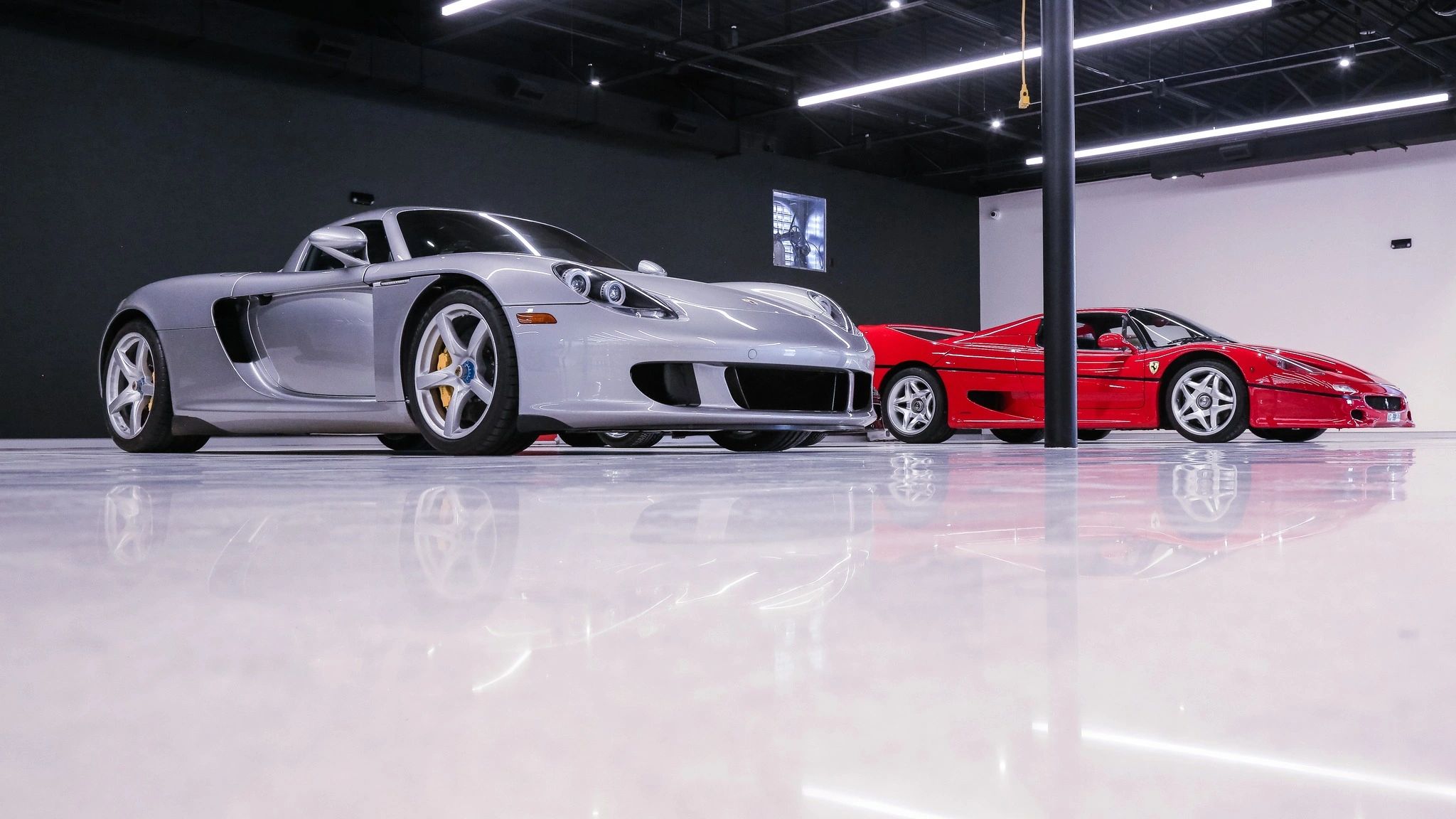Luxury car showroom polished floor