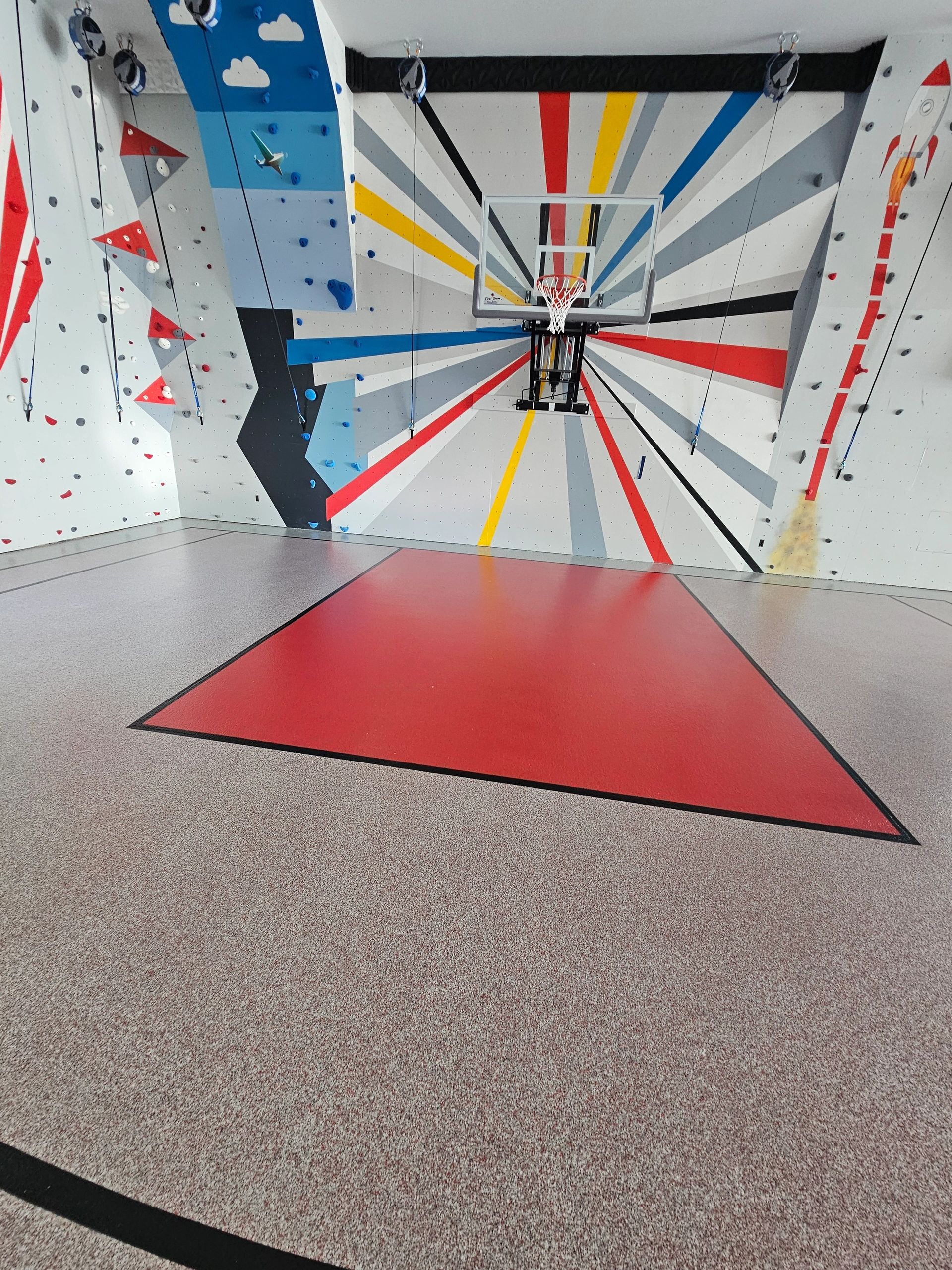 Indoor sports facility floor coating